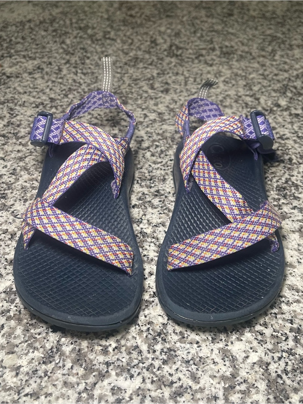 Chaco Sandals Unisex Kids Size 2 Z1 Ecotread Multicolor Open Toe Hiking Gorpcore